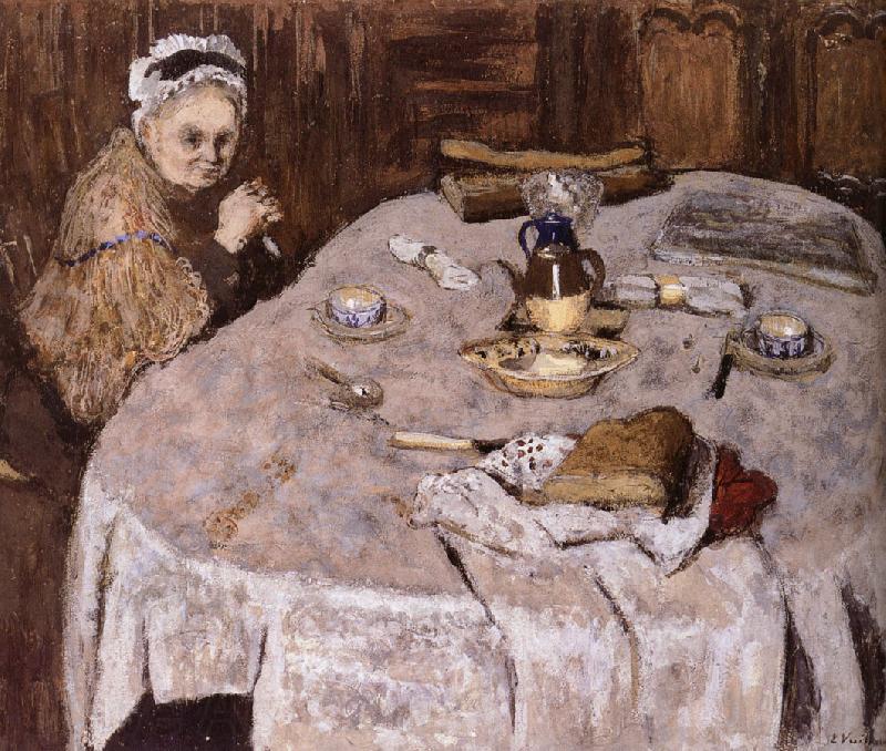 Edouard Vuillard Vial wife's breakfast Norge oil painting art